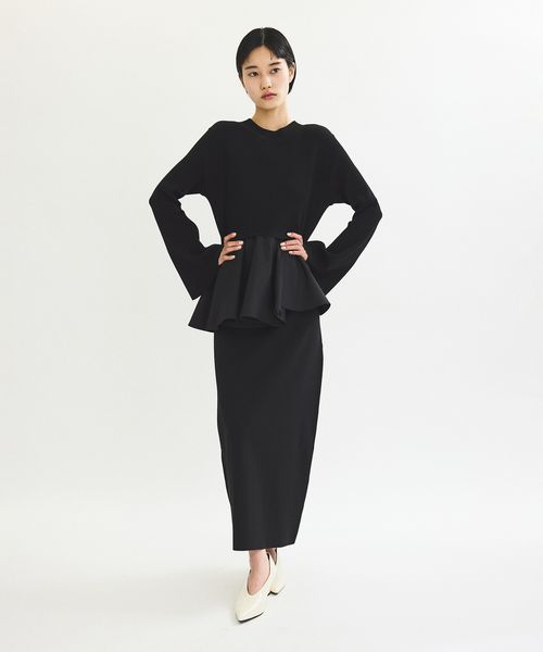 再入荷】・【サステナブル】・【オケージョン】ペプラムコンビニット