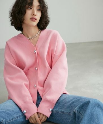 サステナブル】ロゴボタンミドルカーディガン | [公式]ADAM ET ROPE