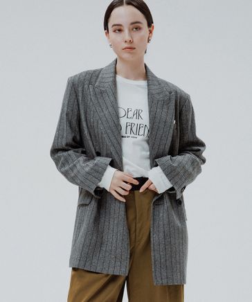 ADAM ET ROPE' ダブルプレストツィード&チェックジャケット ダブルブレストツイード＆チェックジャケット | [公式]ADAM ET ROPE