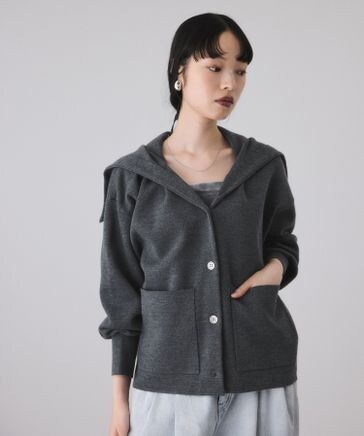 ★期間限定価格★ アダムエロペ　パール　セーラーカーディガン 中古・古着通販】Adam et Rope (アダムエロペ) パール付カーディガン