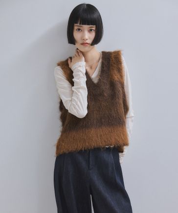 WEB限定】ブラッシュドボーダーベスト | [公式]ADAM ET ROPE