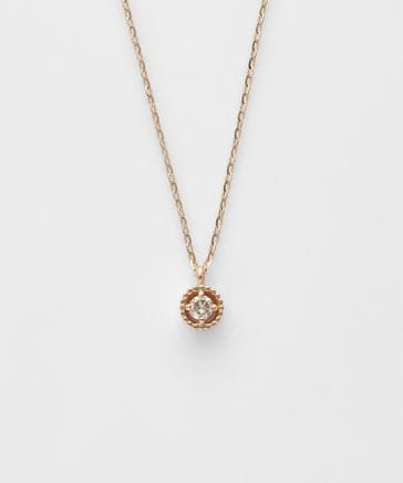 値下げ！＜agete＞アガット　ピンクゴールド ダイヤ0.03 リーフ透かし模様 WEB限定》K10ダイヤモンドネックレス（0.03ct／ピンクゴールド