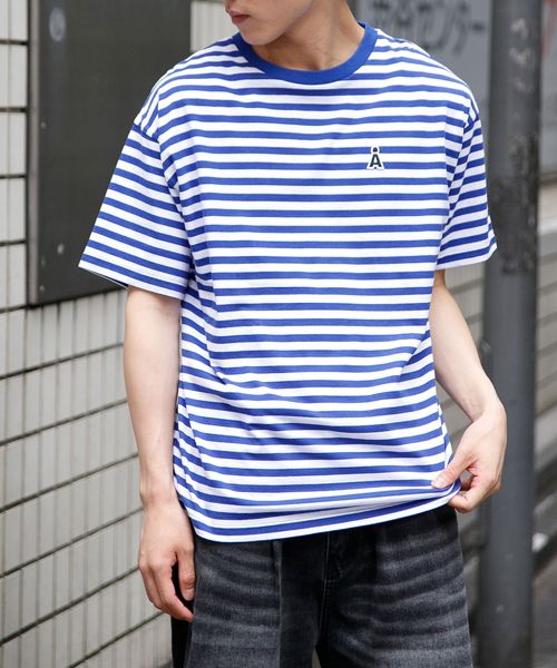 【UNISEX】ALAND/AロゴボーダーT ライトブルー M ALグッズ ALAND エーランド 132531 韓国通販 ドットエスティ 【UNISEX】ALAND/AロゴボーダーT ライトブルー M ALグッズ ALAND エーランド 132531 韓国通販 ドットエスティ