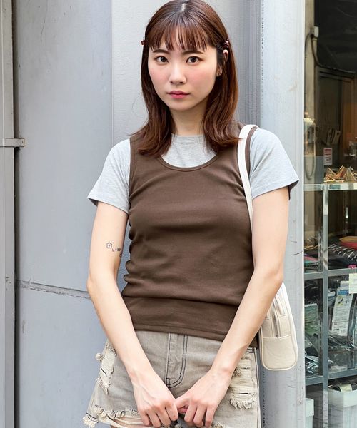 【UNISEX】ALAND/バックハートリブタンク ライトベージュ S ALグッズ ALAND エーランド 133605 韓国通販 ドットエスティ 【UNISEX】ALAND/バックハートリブタンク ライトベージュ S ALグッズ ALAND エーランド 133605 韓国通販 ドットエスティ
