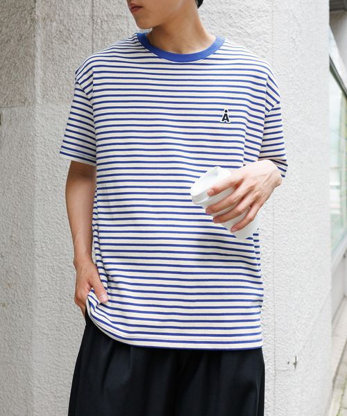 【UNISEX】ALAND/AロゴボーダーT ライトブルー M ALグッズ ALAND エーランド 137822 韓国通販 ドットエスティ 【UNISEX】ALAND/AロゴボーダーT ライトブルー M ALグッズ ALAND エーランド 137822 韓国通販 ドットエスティ