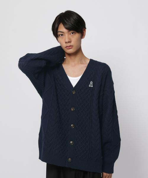 【UNISEX】ALAND/Aロゴ ケーブルニットカーディガン ネイビー M ALグッズ ALAND エーランド 152705 韓国通販 ドットエスティ 【UNISEX】ALAND/Aロゴ ケーブルニットカーディガン ネイビー M ALグッズ ALAND エーランド 152705 韓国通販 ドットエスティ