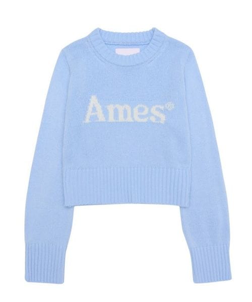 ★K-POPアイドル着用 一部予約【UNISEX】AMES WORLDWIDE／ベーシックニット ライトブルー M ユニインナー ALAND エーランド 153906 韓国通販 ドットエスティ
