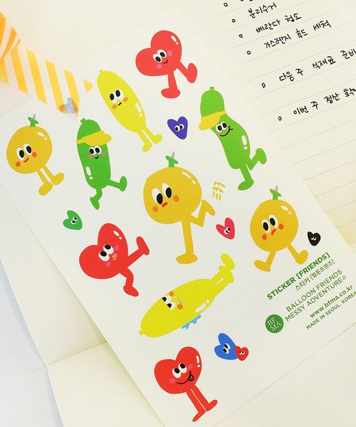 BALLOON FRIENDS/STICKER ホワイト 生活雑貨1 ALAND エーランド 168775 韓国通販 ドットエスティ BALLOON FRIENDS/STICKER ホワイト 生活雑貨1 ALAND エーランド 168775 韓国通販 ドットエスティ