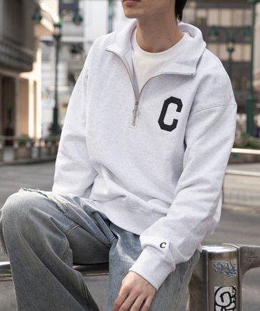 【UNISEX】Covernat／CロゴハーフZIP(ウラケ) S