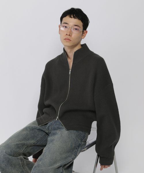 【UNISEX】ALAND/ZIPニットブルゾン カーキ S ALグッズ ALAND エーランド 234195 韓国通販 ドットエスティ 【UNISEX】ALAND/ZIPニットブルゾン カーキ S ALグッズ ALAND エーランド 234195 韓国通販 ドットエスティ