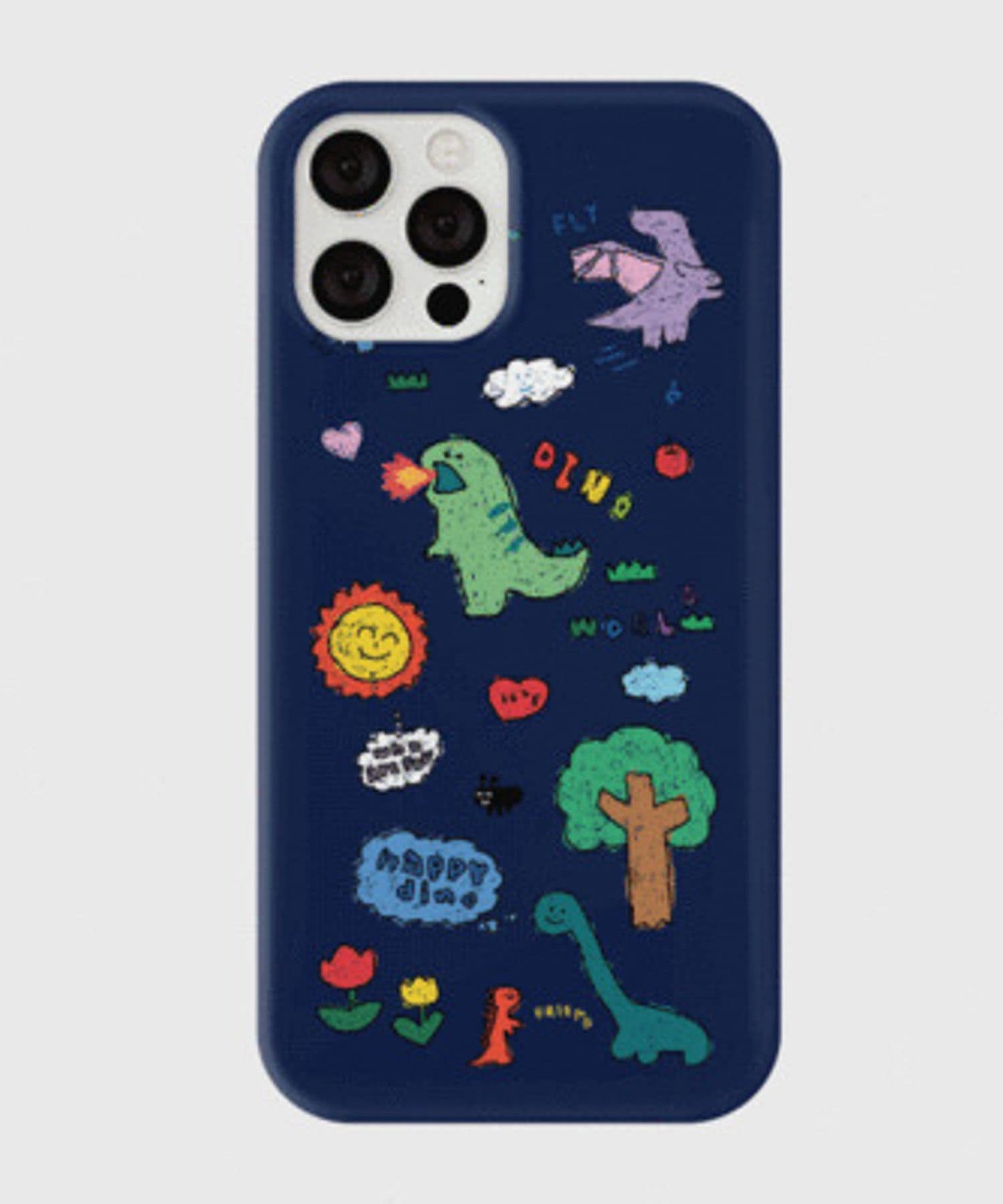 【iPhone12/12pro】Theninemall／Crayon dinoケース ONE SIZE