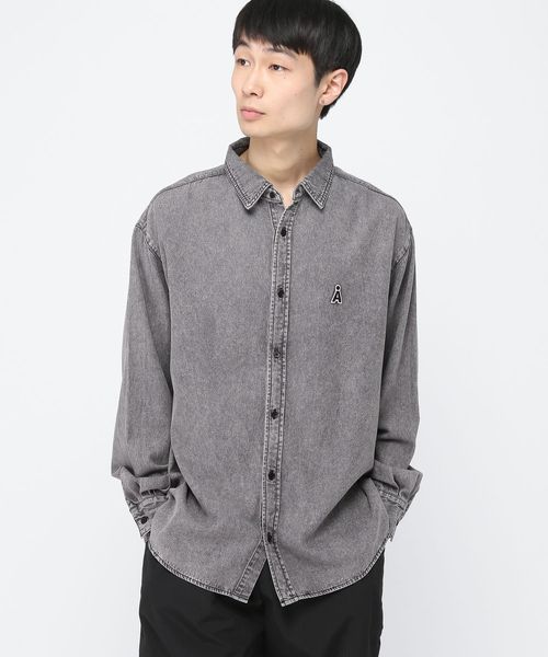 【UNISEX】ALAND/Aロゴデニムシャツロングスリーブ シルバー M ALグッズ ALAND エーランド 304077 韓国通販 ドットエスティ 【UNISEX】ALAND/Aロゴデニムシャツロングスリーブ シルバー M ALグッズ ALAND エーランド 304077 韓国通販 ドットエスティ