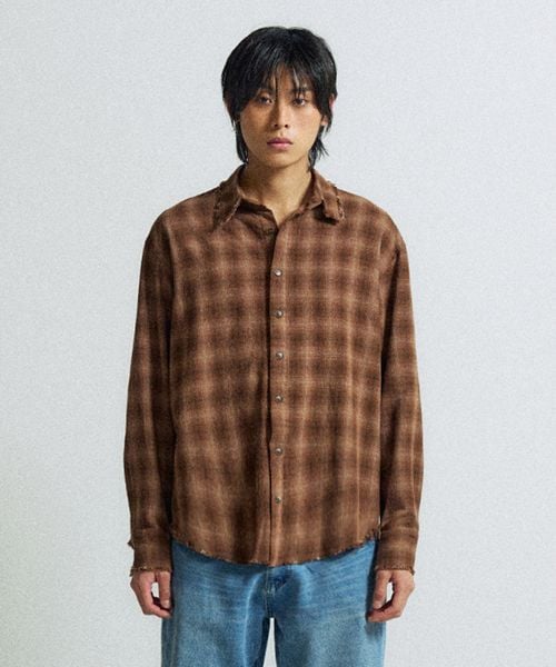 【UNISEX】SLOW ACID/CUTOFFチェックシャツ ライトベージュ L ユニインナー ALAND エーランド 326591 韓国通販 ドットエスティ 【UNISEX】SLOW ACID/CUTOFFチェックシャツ ライトベージュ L ユニインナー ALAND エーランド 326591 韓国通販 ドットエスティ