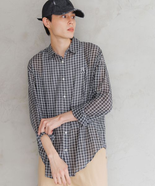 【UNISEX】ALAND/Aロゴチェック長袖シャツ シルバー M ALグッズ ALAND エーランド 327877 韓国通販 ドットエスティ 【UNISEX】ALAND/Aロゴチェック長袖シャツ シルバー M ALグッズ ALAND エーランド 327877 韓国通販 ドットエスティ