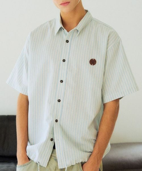 【UNISEX】SLOW ACID/ストライプハーフシャツ ライトブルー M ユニインナー ALAND エーランド 328328 韓国通販 ドットエスティ 【UNISEX】SLOW ACID/ストライプハーフシャツ ライトブルー M ユニインナー ALAND エーランド 328328 韓国通販 ドットエスティ