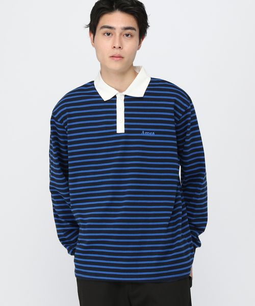 【UNISEX】AMES WORLDWIDE/ボーダー長袖T ライトブルー FREE ユニインナー ALAND エーランド 414078 韓国通販 ドットエスティ 【UNISEX】AMES WORLDWIDE/ボーダー長袖T ライトブルー FREE ユニインナー ALAND エーランド 414078 韓国通販 ドットエスティ