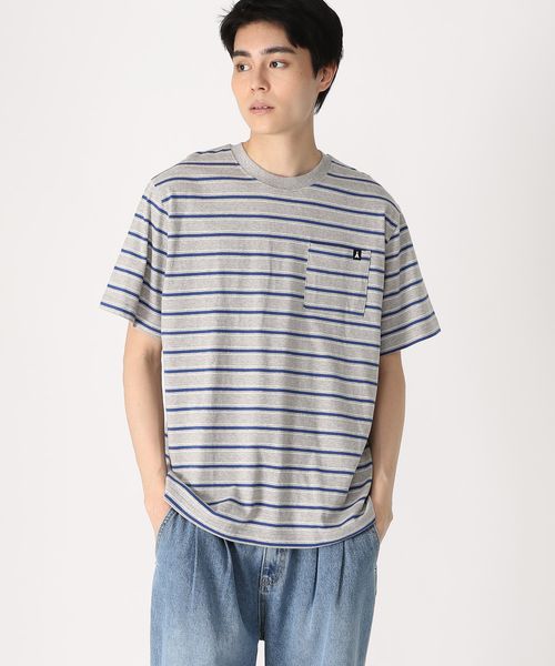 【UNISEX】ALAND/AロゴボーダーT グレー L ALグッズ ALAND エーランド 452239 韓国通販 ドットエスティ 【UNISEX】ALAND/AロゴボーダーT グレー L ALグッズ ALAND エーランド 452239 韓国通販 ドットエスティ