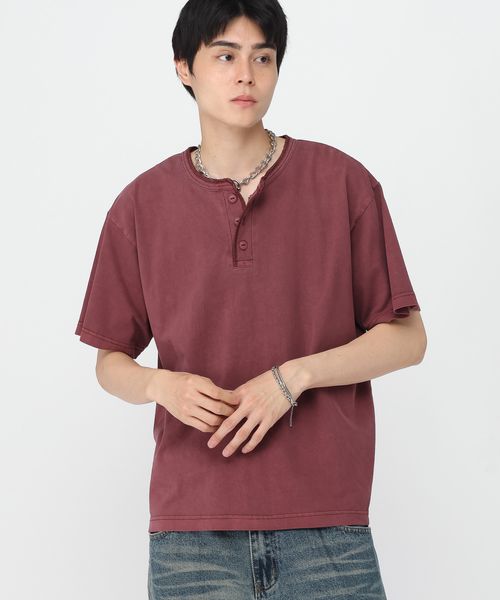 3.3 Field Trip/ヘンリーネックカット半袖 レッド L メンズインナー ALAND エーランド 497977 韓国通販 ドットエスティ 3.3 Field Trip/ヘンリーネックカット半袖 レッド L メンズインナー ALAND エーランド 497977 韓国通販 ドットエスティ