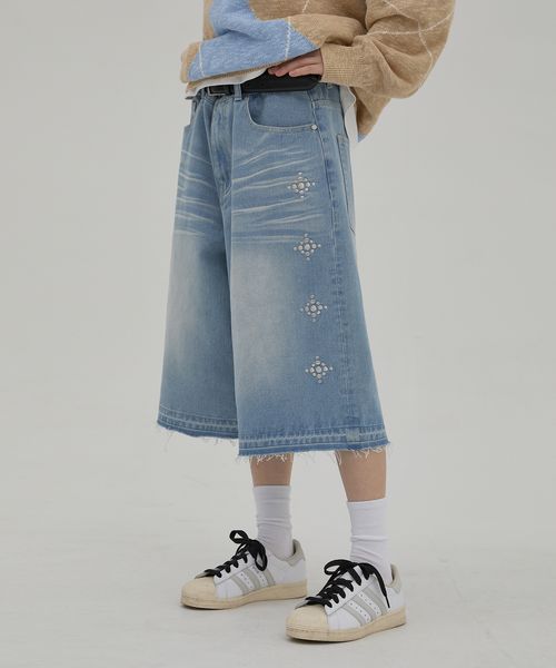 【UNISEX】Wai Kei/STUDバミューダパンツ ライトブルー L ユニボトムス ALAND エーランド 497985 韓国通販 ドットエスティ 【UNISEX】Wai Kei/STUDバミューダパンツ ライトブルー L ユニボトムス ALAND エーランド 497985 韓国通販 ドットエスティ