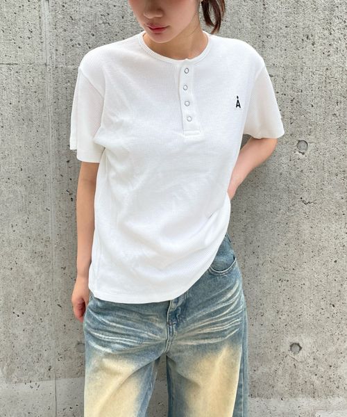 【UNISEX】ALAND/Aヘンリーネック半袖T ライトグレー L ALグッズ ALAND エーランド 571511 韓国通販 ドットエスティ 【UNISEX】ALAND/Aヘンリーネック半袖T ライトグレー L ALグッズ ALAND エーランド 571511 韓国通販 ドットエスティ