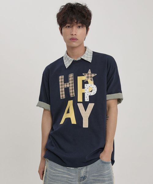 【UNISEX】Wai Kei/ハッピーパッチワークT ネイビー M ユニインナー ALAND エーランド 577216 韓国通販 ドットエスティ 【UNISEX】Wai Kei/ハッピーパッチワークT ネイビー M ユニインナー ALAND エーランド 577216 韓国通販 ドットエスティ