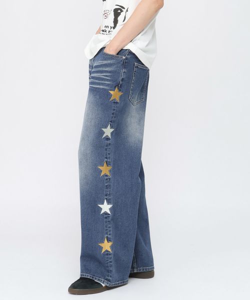 ★K-POPアイドル着用【UNISEX】Wai Kei/スターデニムパンツ ライトブルー M ユニボトムス ALAND エーランド 577220 韓国通販 ドットエスティ ★K-POPアイドル着用【UNISEX】Wai Kei/スターデニムパンツ ライトブルー M ユニボトムス ALAND エーランド 577220 韓国通販 ドットエスティ