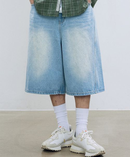 【UNISEX】Filluminate/カーブバミューダパンツ ライトブルー S メンズボトムス ALAND エーランド 577272 韓国通販 ドットエスティ 【UNISEX】Filluminate/カーブバミューダパンツ ライトブルー S メンズボトムス ALAND エーランド 577272 韓国通販 ドットエスティ