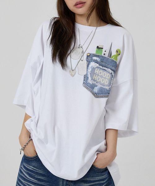 【UNISEX】HOODHOOD/フェイクポケットT ライトグレー M ユニインナー ALAND エーランド 581360 韓国通販 ドットエスティ 【UNISEX】HOODHOOD/フェイクポケットT ライトグレー M ユニインナー ALAND エーランド 581360 韓国通販 ドットエスティ