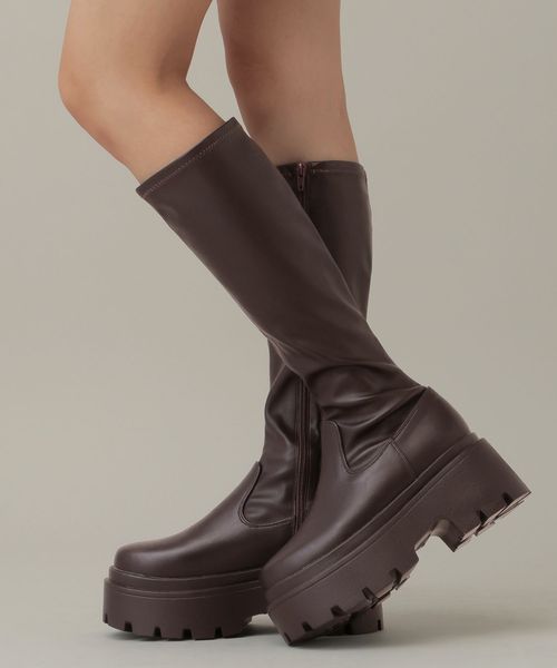 3.3 Field Trip／厚底ロングブーツ ライトベージュ M ウィメンズグッズ ALAND エーランド 586886 韓国通販 ドットエスティ