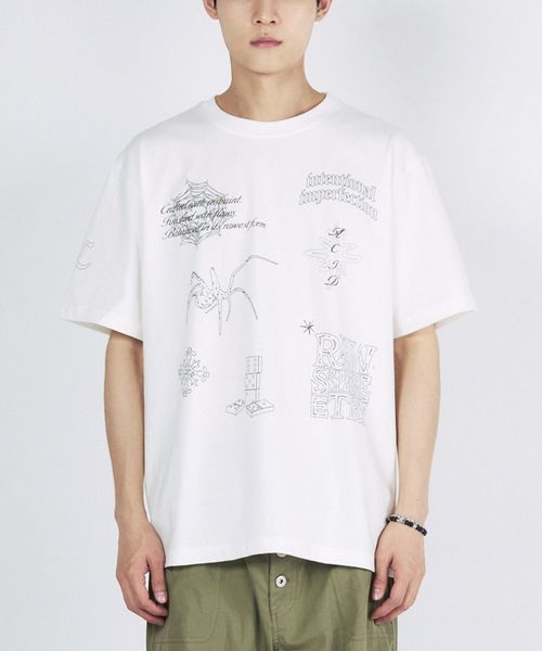【UNISEX】SLOW ACID/DOODLE Tシャツ ライトグレー M ユニインナー ALAND エーランド 587693 韓国通販 ドットエスティ 【UNISEX】SLOW ACID/DOODLE Tシャツ ライトグレー M ユニインナー ALAND エーランド 587693 韓国通販 ドットエスティ