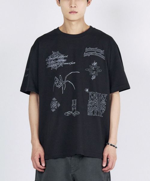 【UNISEX】SLOW ACID/DOODLE Tシャツ シルバー L ユニインナー ALAND エーランド 587693 韓国通販 ドットエスティ 【UNISEX】SLOW ACID/DOODLE Tシャツ シルバー L ユニインナー ALAND エーランド 587693 韓国通販 ドットエスティ