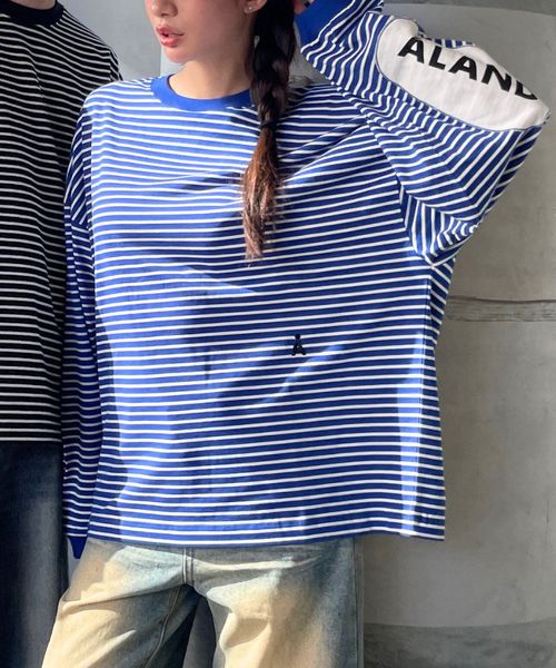 【UNISEX】ALAND/ボーダーロンT ライトブルー M ALグッズ ALAND エーランド 587777 韓国通販 ドットエスティ 【UNISEX】ALAND/ボーダーロンT ライトブルー M ALグッズ ALAND エーランド 587777 韓国通販 ドットエスティ