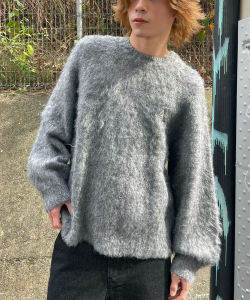 【UNISEX】ALAND／Aロゴシャギークルーネックプルオーバー グレー L ALグッズ ALAND エーランド 596407 韓国通販 ドットエスティ