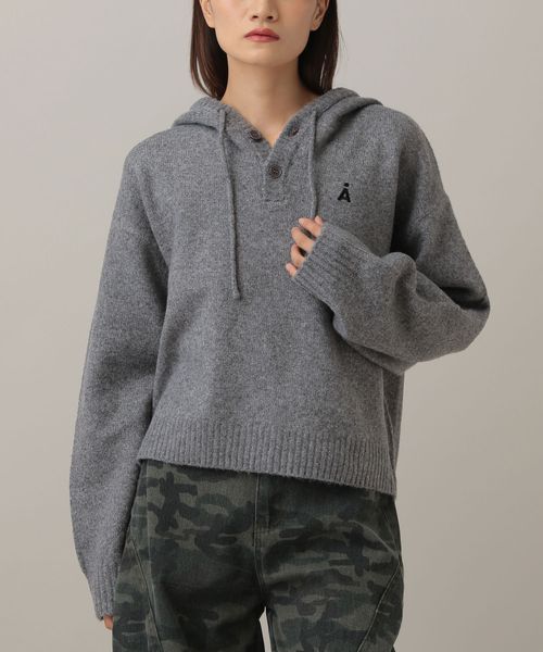 新色・一部カラー予約【UNISEX】ALAND/Aロゴニットフーディー グレー L ALグッズ ALAND エーランド 599177 韓国通販 ドットエスティ 新色・一部カラー予約【UNISEX】ALAND/Aロゴニットフーディー グレー L ALグッズ ALAND エーランド 599177 韓国通販 ドットエスティ