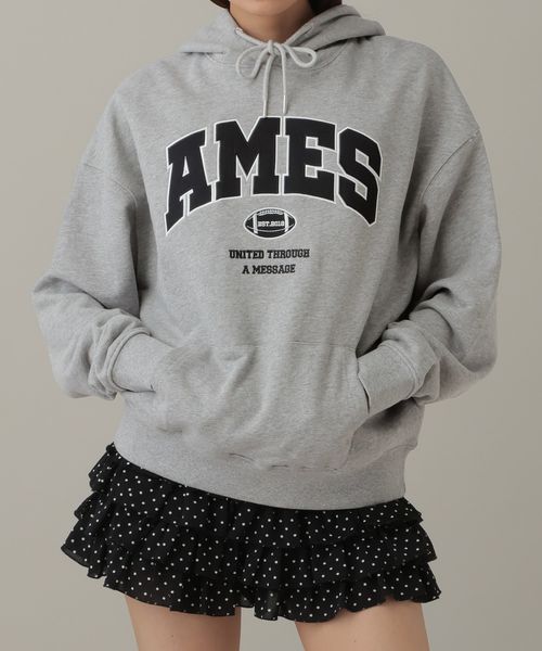 AMES WORLDWIDE/ベーシックアップリケフーディー グレー S ユニインナー ALAND エーランド 601466 韓国通販 ドットエスティ AMES WORLDWIDE/ベーシックアップリケフーディー グレー S ユニインナー ALAND エーランド 601466 韓国通販 ドットエスティ