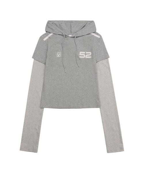 AMES WORLDWIDE／フードレイヤードロングスリーブ グレー FREE ユニインナー ALAND エーランド 601486 韓国通販 ドットエスティ