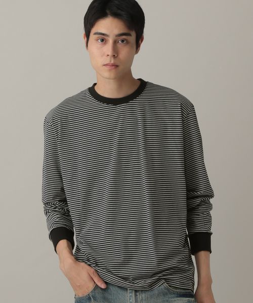 LAND MUSEUM/ボーダーロンT シルバー FREE メンズインナー ALAND エーランド 601664 韓国通販 ドットエスティ LAND MUSEUM/ボーダーロンT シルバー FREE メンズインナー ALAND エーランド 601664 韓国通販 ドットエスティ