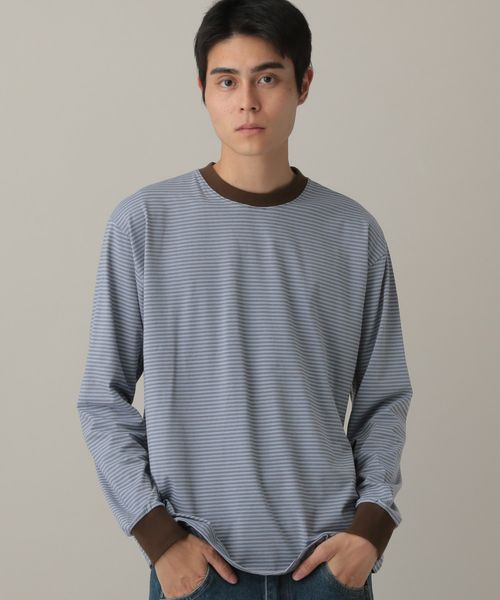 LAND MUSEUM/ボーダーロンT ライトブルー FREE メンズインナー ALAND エーランド 601664 韓国通販 ドットエスティ LAND MUSEUM/ボーダーロンT ライトブルー FREE メンズインナー ALAND エーランド 601664 韓国通販 ドットエスティ