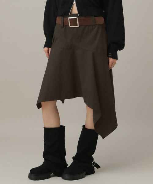 3.3 Field Trip/ベルト付きアシメヘムミディスカート カーキ M ウィメンズボトムス ALAND エーランド 607577 韓国通販 ドットエスティ 3.3 Field Trip/ベルト付きアシメヘムミディスカート カーキ M ウィメンズボトムス ALAND エーランド 607577 韓国通販 ドットエスティ