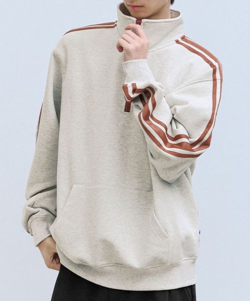 【UNISEX】Filluminate／トラックハーフジップ ライトベージュ S メンズインナー ALAND エーランド 608791 韓国通販 ドットエスティ