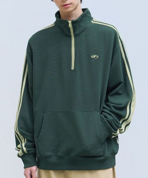 【UNISEX】Filluminate／トラックハーフジップ グリーン S メンズインナー ALAND エーランド 608791 韓国通販 ドットエスティ