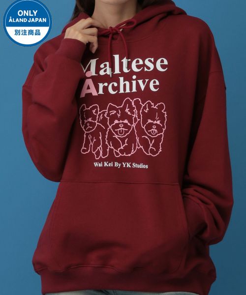 【UNISEX】Wai Kei×ALAND／Amaltese フーディ-(ウラケ) ボルドー L ユニインナー ALAND エーランド 611140 韓国通販 ドットエスティ