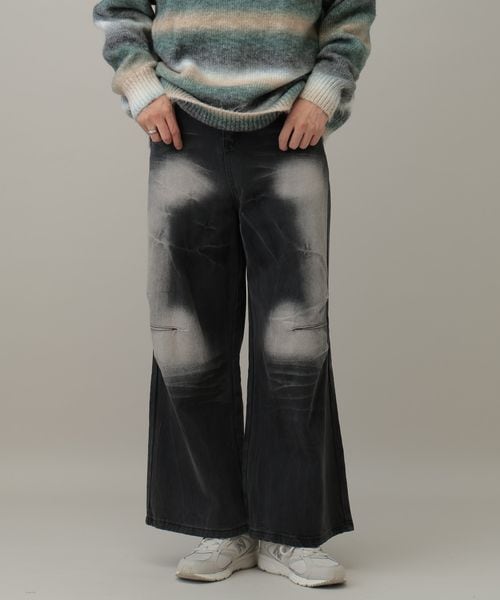 LAND MUSEUM／フレア加工デニム シルバー M メンズボトムス ALAND エーランド 612862 韓国通販 ドットエスティ