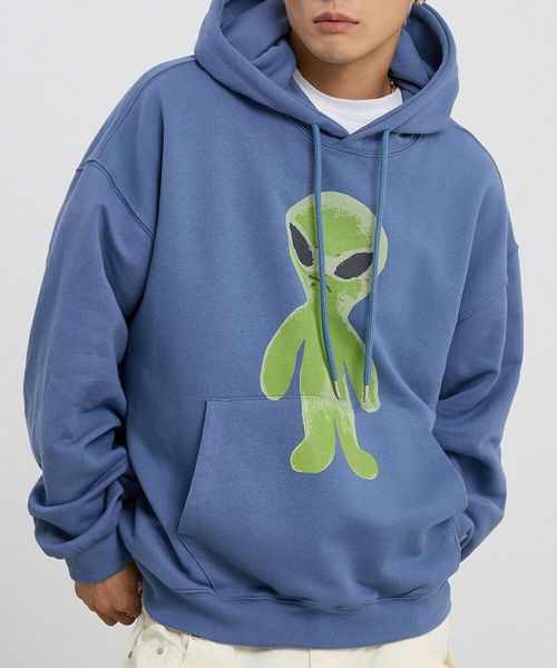 【UNISEX】HOODHOOD／エイリアンプリントフード ライトブルー M ユニインナー ALAND エーランド 613011 韓国通販 ドットエスティ