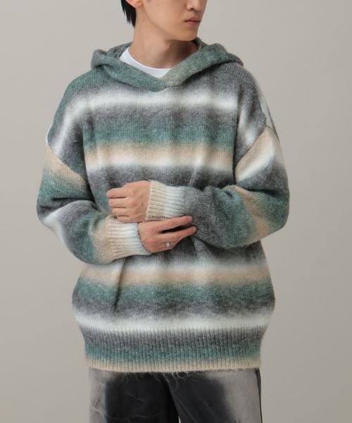 LAND MUSEUM/フェードボーダーニットフード グリーン M メンズインナー ALAND エーランド 613076 韓国通販 ドットエスティ LAND MUSEUM/フェードボーダーニットフード グリーン M メンズインナー ALAND エーランド 613076 韓国通販 ドットエスティ