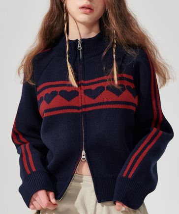 ALAND WONDER VISITOR ハートトラックニット ALAND WONDER VISITOR ハートトラックニットZIP 韓国