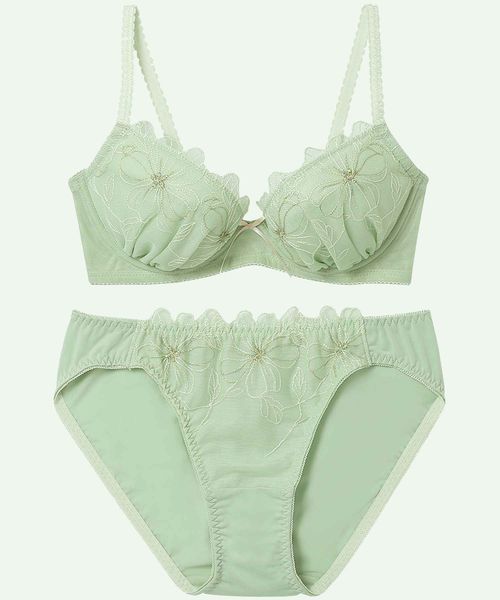 AMPHI 【アンフィ】ブラジャー ショーツセット/BCC231 グリーン 31インチ インティメイト アンフィ 253739 and ST アンドエスティ(旧ドットエスティ) AMPHI 【アンフィ】ブラジャー ショーツセット/BCC231 グリーン 31インチ インティメイト アンフィ 253739 and ST アンドエスティ(旧ドットエスティ)