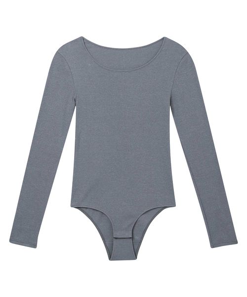 AMPHI 【アンフィ】あったかインナー テディ ボディスーツ 10分袖/UWF170 ライトグレー インティメイト アンフィ 622414 and ST アンドエスティ（旧ドットエスティ）