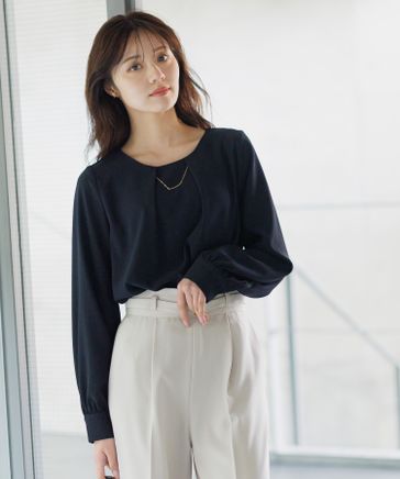 楽天市場】【SALE／14%OFF】デザインネックエリブラウス Andemiu