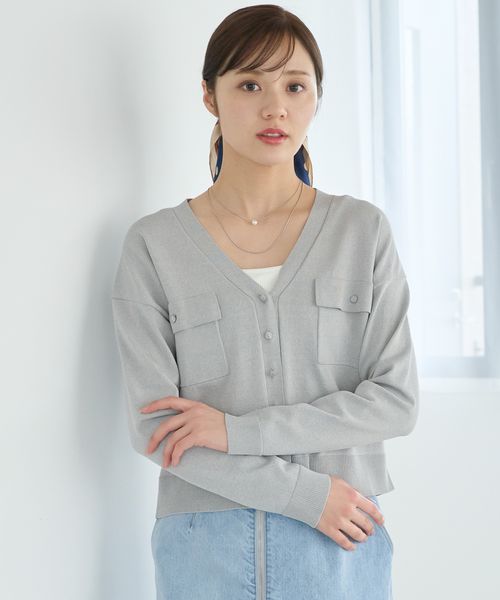 Andemiu 【weathernews×Andemiu】ポケツキVネックカーディガン グレー FREE ウィメンズインナー_AM アンデミュウ 326828 and ST アンドエスティ(旧ドットエスティ) Andemiu 【weathernews×Andemiu】ポケツキVネックカーディガン グレー FREE ウィメンズインナー_AM アンデミュウ 326828 and ST アンドエスティ(旧ドットエスティ)